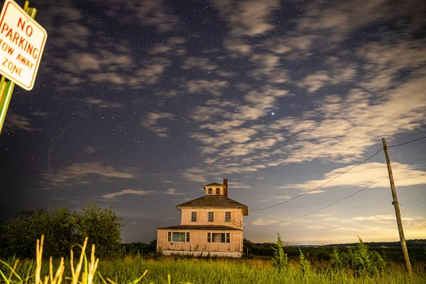 Vía Láctea Cielo Sobre Castillo Rockport Massachusetts — Foto de Stock