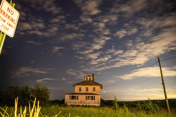 Vía Láctea Cielo Sobre Castillo Rockport Massachusetts — Foto de Stock