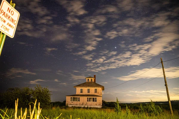 Vía Láctea Cielo Sobre Castillo Rockport Massachusetts — Foto de Stock