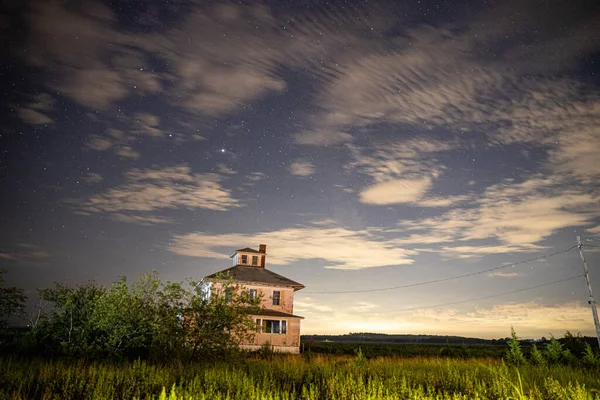 Vía Láctea Cielo Sobre Castillo Rockport Massachusetts — Foto de Stock
