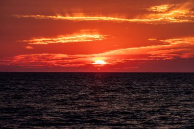 New England Massachusetts yaz günbatımları. 