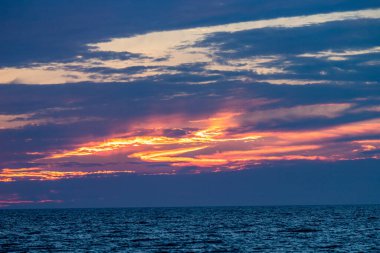 New England Massachusetts yaz günbatımları. 