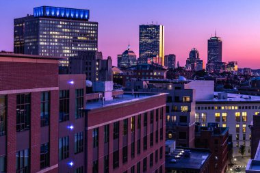Boston şehir geceleri - uzun süre maruz kalma 