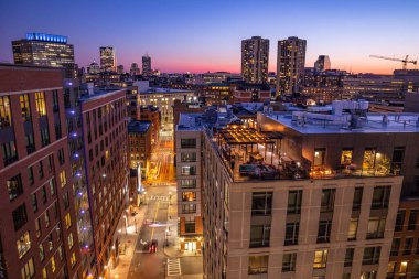 Boston şehir geceleri - uzun süre maruz kalma 