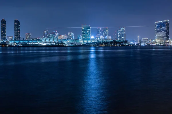 San Diego Night Long Exposure Scene City Lights — Stock Photo, Image