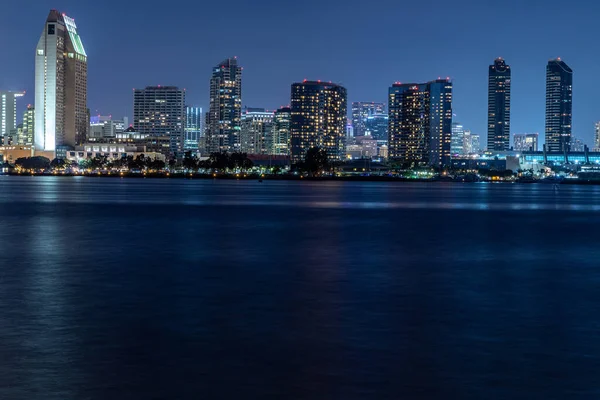 San Diego Natt Lång Exponering Scen Stadsljus — Stockfoto