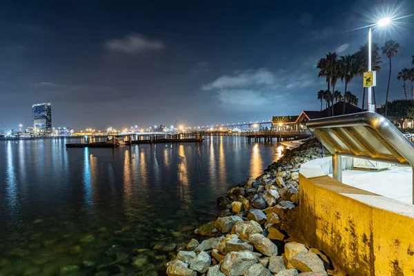 San Diego Natt Lång Exponering Scen Stadsljus — Stockfoto