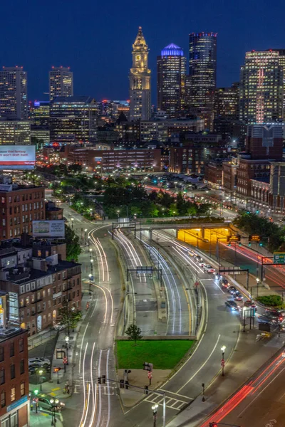 Boston Fyrverkerier Exploderar Himlen Ovanför Hamnen — Stockfoto