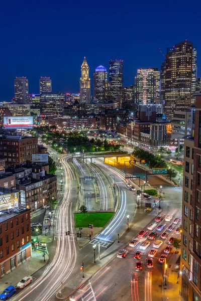 Boston Fyrverkerier Exploderar Himlen Ovanför Hamnen — Stockfoto