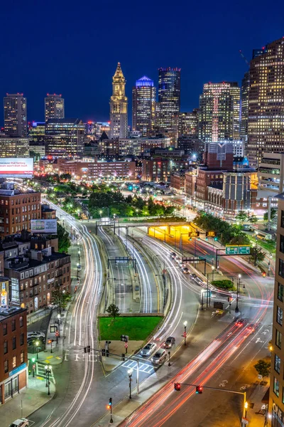 Boston Feux Artifice Explosant Dans Ciel Dessus Port — Photo