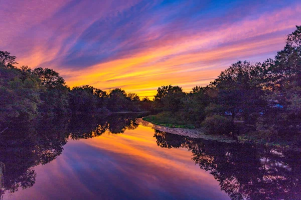 Caminhadas Nas Montanhas Brancas New Hampshire Durante Pico Folhagem Outono — Fotografia de Stock