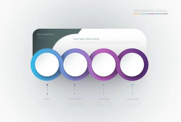 Infográfico Vetorial Círculo Rótulo Modelo Design Infograph Com Opções Número —  Vetores de Stock