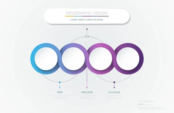 Vector Infographic Cirkel Label Template Design Infograph Met Nummer Opties — Stockvector