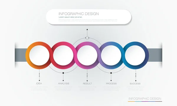 Διάνυσμα Infographic Κύκλο Πρότυπο Ετικέτα Design Infograph Επιλογές Αριθμό Βήματα — Διανυσματικό Αρχείο