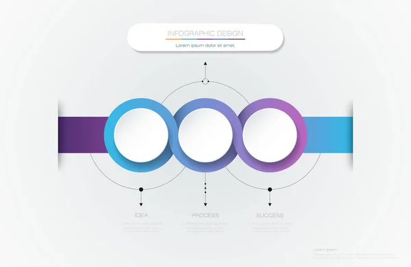 Vector Infographic Cirkel Label Sjabloon Design Infograph Met Opties Stappen — Stockvector