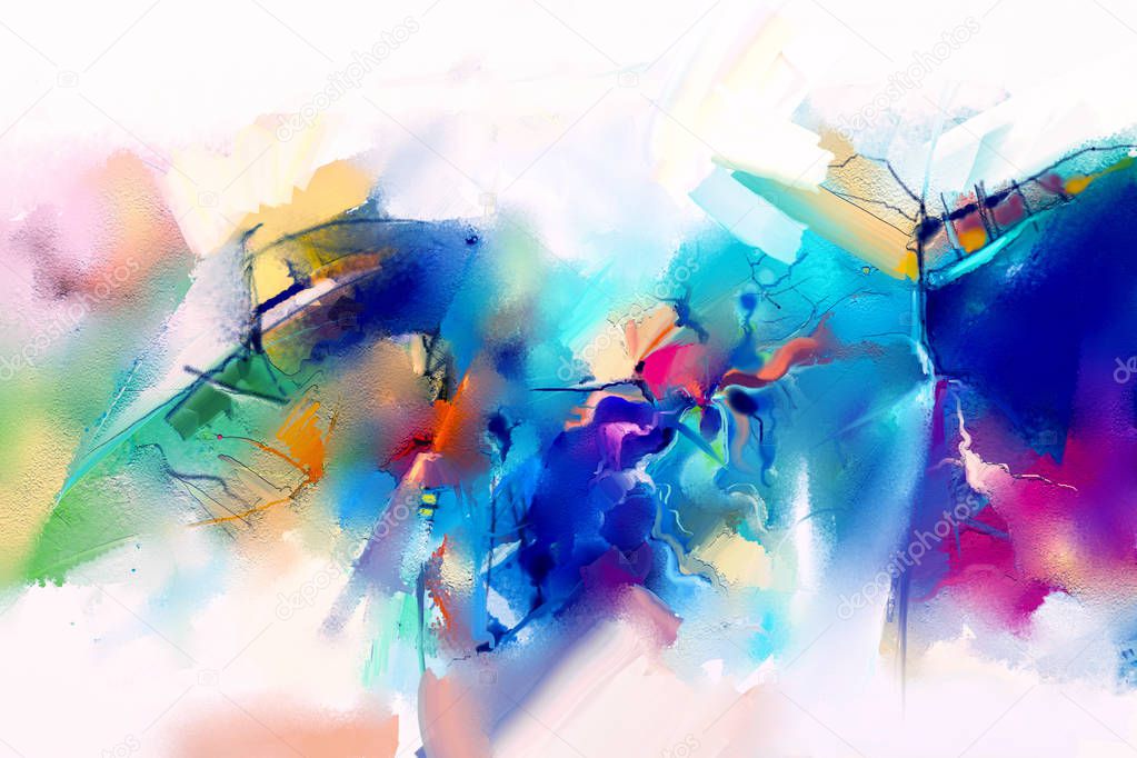 Pintura Óleo Colorido Abstracto Sobre Textura Lona Pincelada Dibujada Mano  Ilustración de stock por © Nongkran_ch # 204808154
