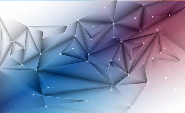 矢量3D 图解几何 多边形 三角形图案与分子结构 带绿色 蓝色背景的多边形 抽象科学 未来主义 网络连接概念 — 图库矢量图片