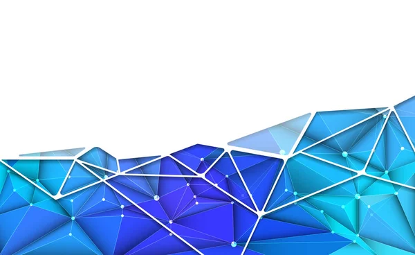 矢量3D 图解几何 多边形 三角形图案与分子结构 带红色 蓝色背景的多边形 抽象科学 未来主义 网络连接概念 — 图库矢量图片