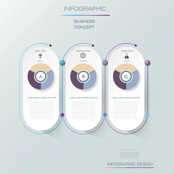 Wektora Infographic Projektowania Etykiet Ikon Opcje Lub Kroki Infografiki Dla — Wektor stockowy