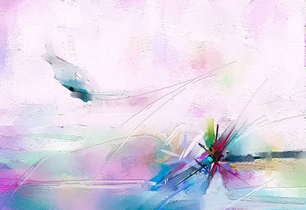 Çadır Bezi Dokusunda Soyut Renkli Yağlı Boya Resim Çizimi Fırça — Stok fotoğraf