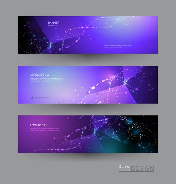 Vector illustration design futuristic gradient color background. Modern digital science technology concept for banner — Stock Vector