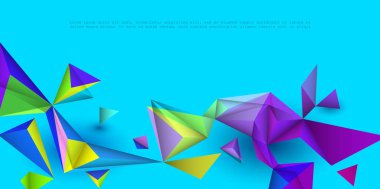 Vektör 3d Geometrik, Çokgen, Çizgi, Duvar kağıdı veya arka plan için Üçgen desen şekli.