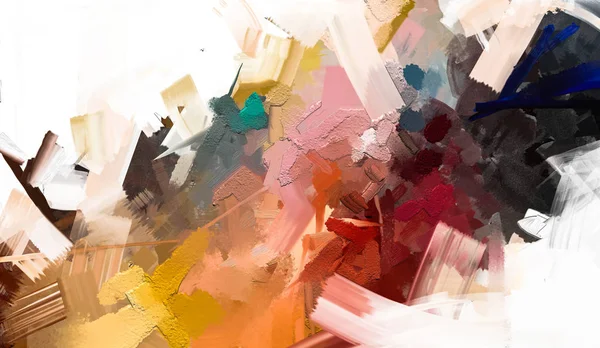 Abstracto colorido pintura al óleo sobre lienzo textura —  Fotos de Stock
