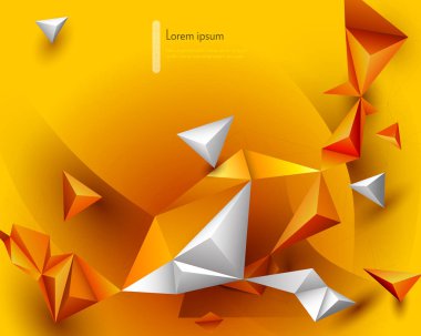 Vektör Soyut 3D geometrik, afiş için Çokgen arka plan tasarımı, şablon, iş, Web Tasarım