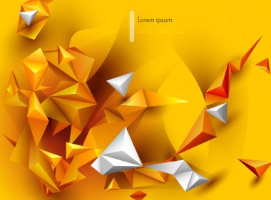 Vektör Soyut 3D geometrik, afiş için Çokgen arka plan tasarımı, şablon, iş, Web Tasarım