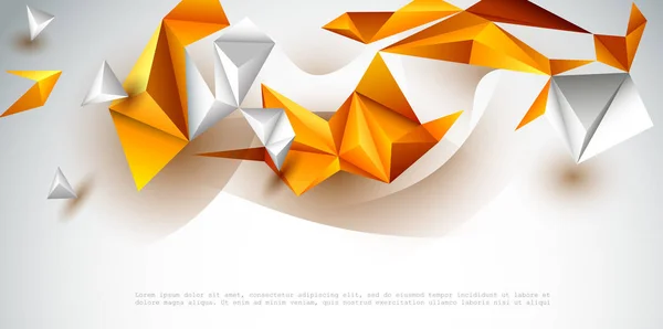 Vector abstrato 3D geométrico, design de fundo de polígono para banner, modelo, negócios, web design — Vetor de Stock