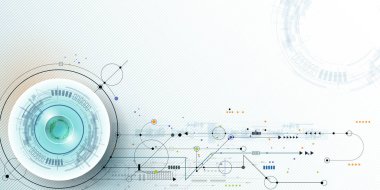  Açık renk arka plan üzerinde illüstrasyon yüksek bilgisayar teknolojisi. Hi-Tech Dijital teknoloji konsepti