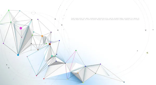Tecnología de comunicación de red de diseño vectorial sobre fondo de color gris blanco. Concepto de tecnología de la ciencia digital futurista — Vector de stock