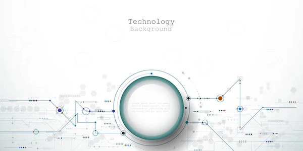 Diseño vectorial 3d círculo de papel con placa de circuito. Ilustración Resumen futurista moderno, ingeniería, ciencia, fondo de la tecnología . — Vector de stock