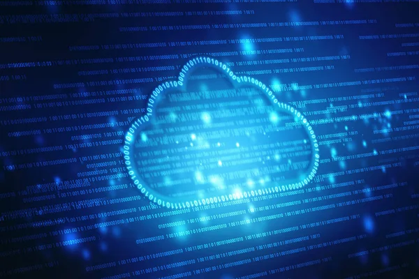 Digital illustration of  Cloud computing concept, Cloud internet technology concept background, Cloud computing and network security technology concept