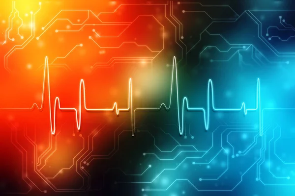 Blue Heart pulse monitor with signal. Heart beat icon, medical and health care background