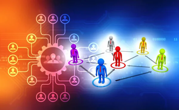 Business Network Concept Leader Leadership Concept Business Communication Vykreslování — Stock fotografie