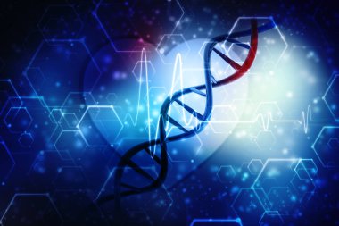 3 boyutlu DNA yapısı, tıbbi soyut arkaplan