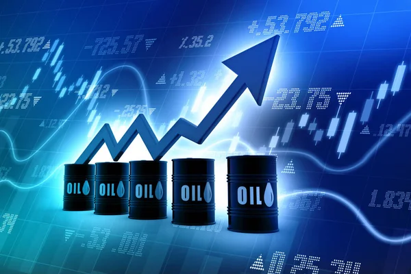 Increasing Oil Price High Price Oil Growing Arrow Graph Render — Stock Photo, Image