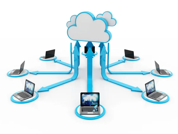 Rendering Cloud Computing Konzept Cloud Internet Technologie Konzept Hintergrund Cloud — Stockfoto