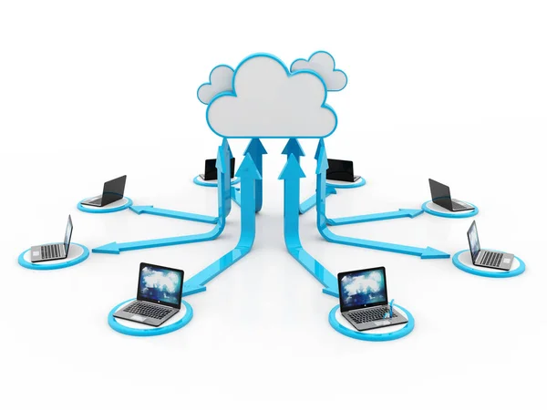 Rendering Cloud Computing Konzept Cloud Internet Technologie Konzept Hintergrund Cloud — Stockfoto