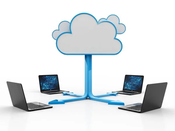 Rendering Cloud Computing Konzept Cloud Internet Technologie Konzept Hintergrund Cloud — Stockfoto