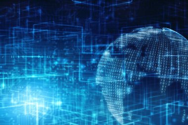 Global iş dünyasının en iyi internet kavramı, Dijital Soyut Teknoloji arka planı, Küresel ağ bağlantı kavramı. Büyük veri görselleştirmesi. Küresel bilgisayar ağlarında sosyal ağ iletişimi