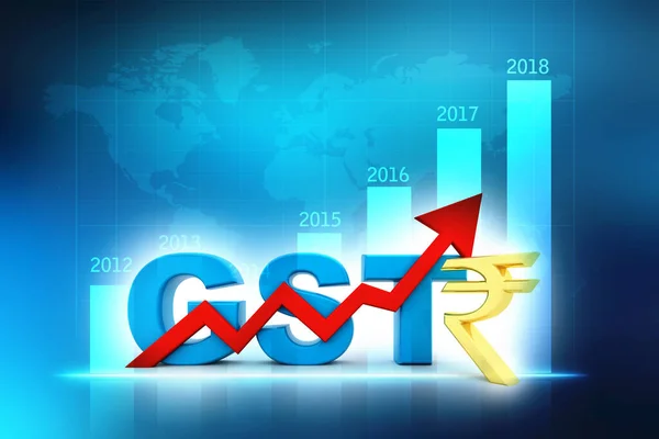 Ілюстрація Gst Tax India Концепція Ізольована Діловому Фоні — стокове фото