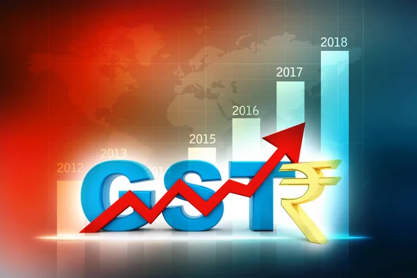 Ilustração Gst Imposto Índia Conceito Isolado Fundo Negócios — Fotografia de Stock
