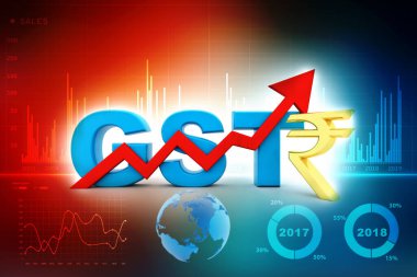 3d Görüntü GST Vergi Hindistan İş arka planında izole