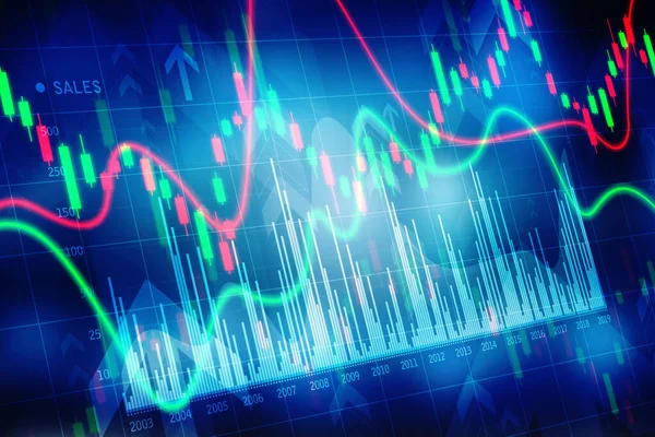 Ilustración Del Gráfico Del Mercado Valores Financieros Inversión Empresarial Cotización —  Fotos de Stock