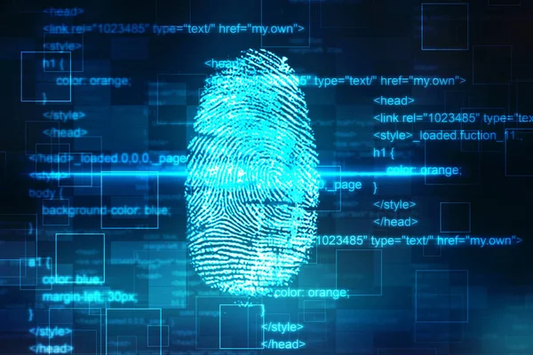 Fingerprint Scanning Identification System 비즈니스 Biometric Authorization Business Security Concept — 스톡 사진