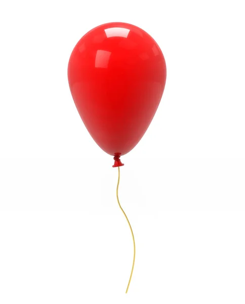 Kırmızı Balon Pencere Yansıması Ile Beyaz Arka Planda Izole Edildi — Stok fotoğraf