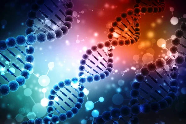 Dijital arkaplanda izole edilmiş DNA moleküllü biyokimya kavramı, 3D görüntüleme