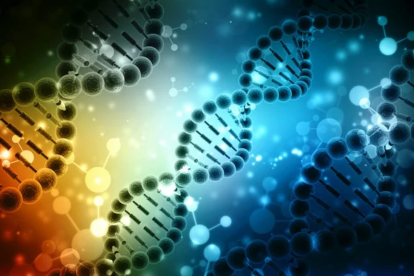 Konzept Der Biochemie Mit Dna Molekülen Isoliert Digitalen Hintergrund Rendering — Stockfoto